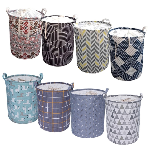 40x50cm Geometric Folding Laundry Basket Round