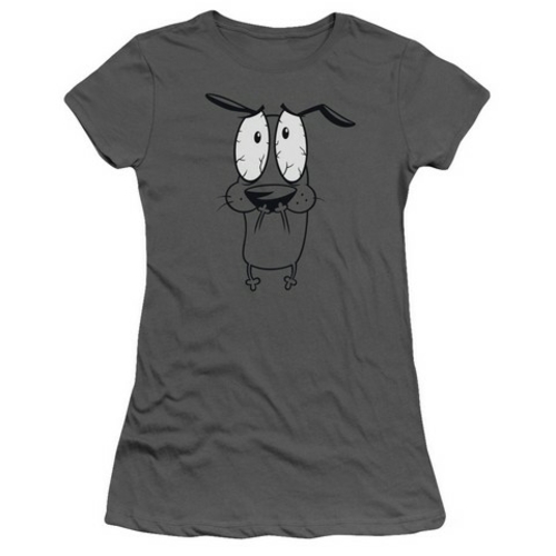 Trevco Courage The Cowardly Dog-Scared - Short Sleeve Junior Sheer Tee