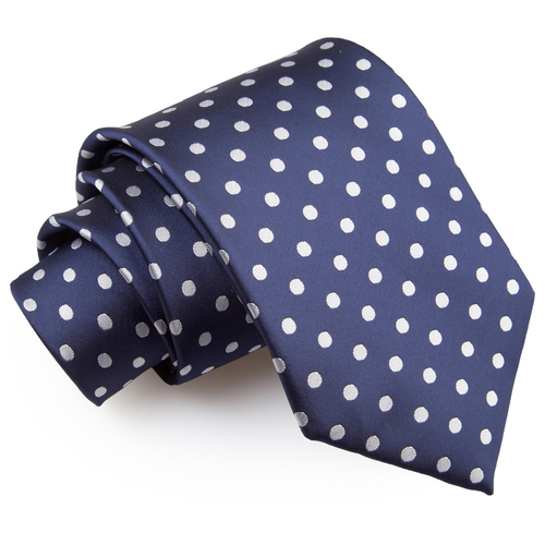Polka Dot Classic Tie - Navy Blue
