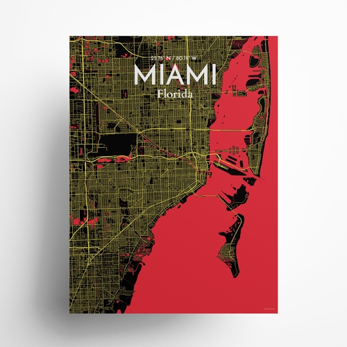 Miami City Map Poster