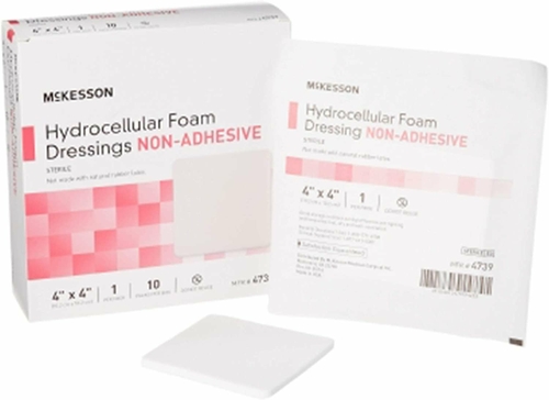 Hydrocellular Foam Dressing 4" x 4" Pack of 100 White Non-Adhesive
