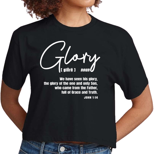 Womens Cropped Graphic T-shirt - Glory - Christian Inspiration