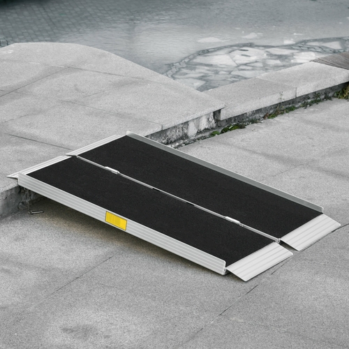 HOMCOM 4' Portable Wheelchair Ramp Aluminum Threshold Mobility