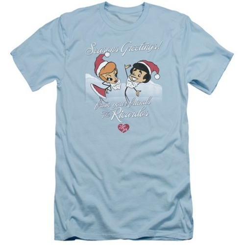 Trevco Lucy-Animated Christmas Short Sleeve Adult 30-1 Tee- Light Blue