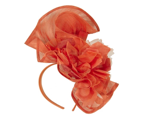 Bespoke large orange fascinator