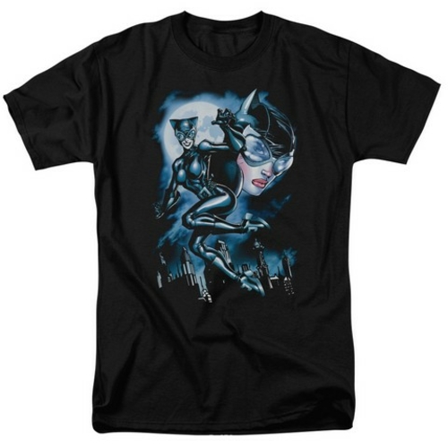 Trevco Batman-Moonlight Cat - Short Sleeve Adult 18-1 Tee - Black- 4X