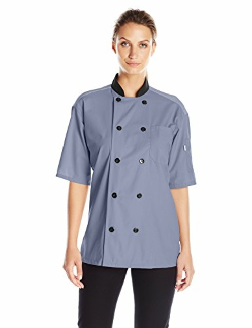 Vtex 0494-6204 Uncommon Threads Womens Havana Chef Coat SS Mesh, S