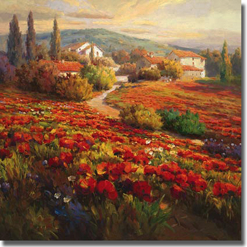 Artistic Home Gallery 3535552S Poppy Fields By Roberto Lombardi Oversi