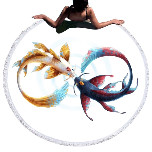 Eternal Bond by JoJoesArt Large Round Beach Towel