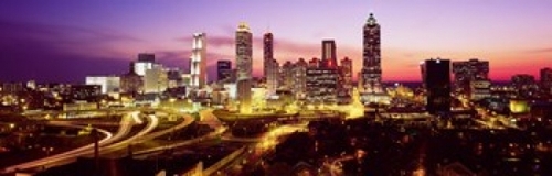 Night  Atlanta  Georgia  USA Poster Print by  - 36 x 12