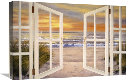 Global Gallery GCS-393941-1624-142 16 x 24 in. Sunset Beach Art Print 