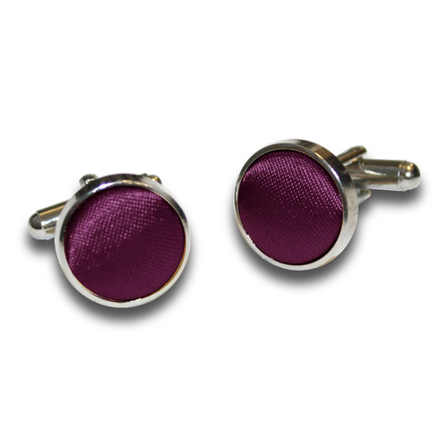 Plain Satin Cufflinks - Plum