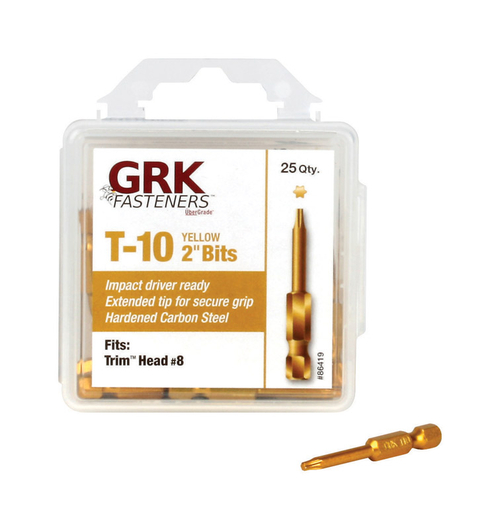 GRK Fasteners 2824704 T-10 x 2 in. Star Carbon Steel 0.25 in. Hex Shan