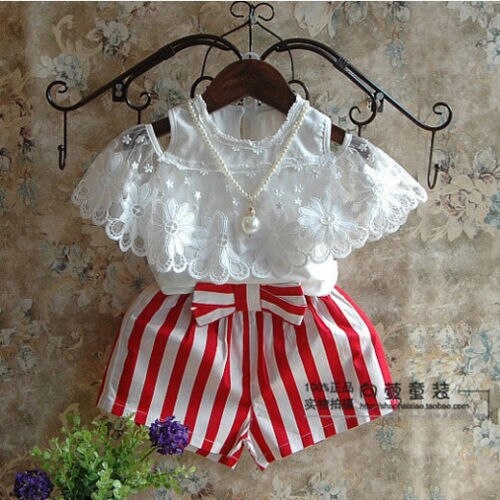 Toddler Kids Baby Girls Outfits Clothes Lace