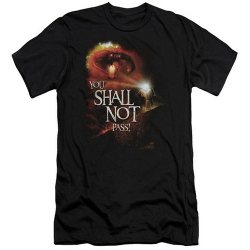 Trevco Lor-You Shall Not Pass Short Sleeve Adult 30-1 Tee- Black - Lar
