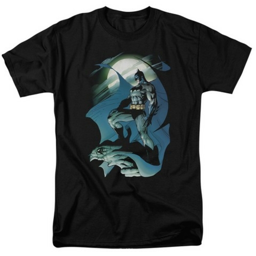 Trevco Batman-Glow Of The Moon - Short Sleeve Adult 18-1 Tee - Black- 