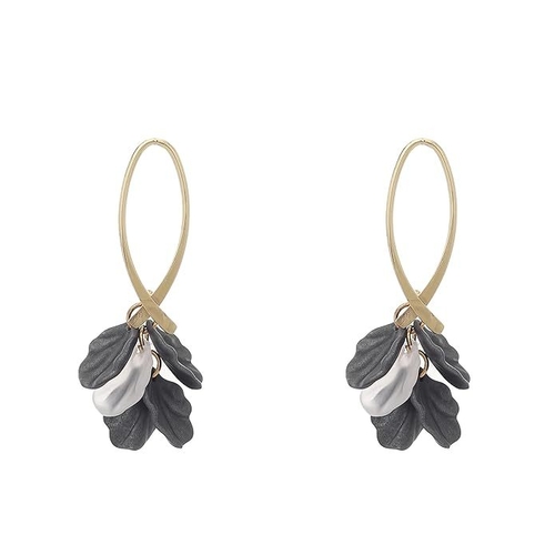 Grey Dainty Leaf Dangler Earrings Drops & Danglers for women