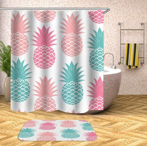 Multi-Colored Pineapple Shower Curtain