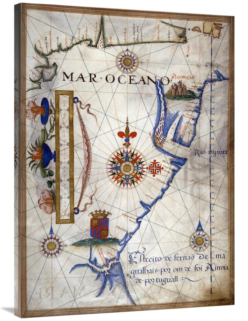 Global Gallery GCS-278259-40-142 40 in. Mar Oceano - Portolan Atlas Il