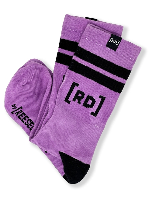 Striped Calf Socks - Purple