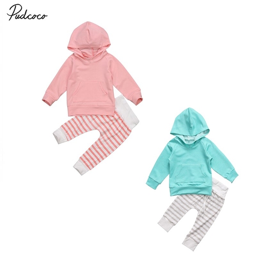 2 Pcs Floral Little Girl Warm Hooded Clothing Set