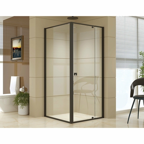 Front: (82~90) x 195cm Adjustable Semi Frameless Shower Screen in