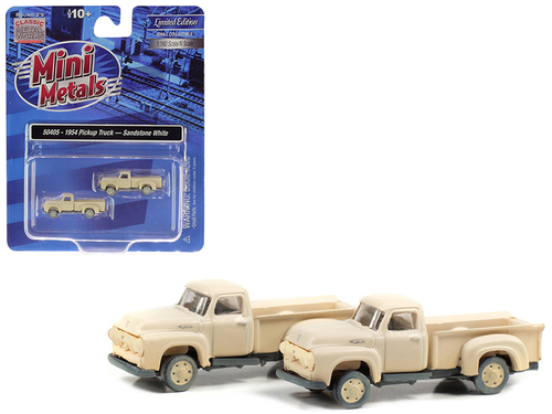 1954 Ford Pickup Trucks Sandstone White (Dirty/Weathered) Set of 2