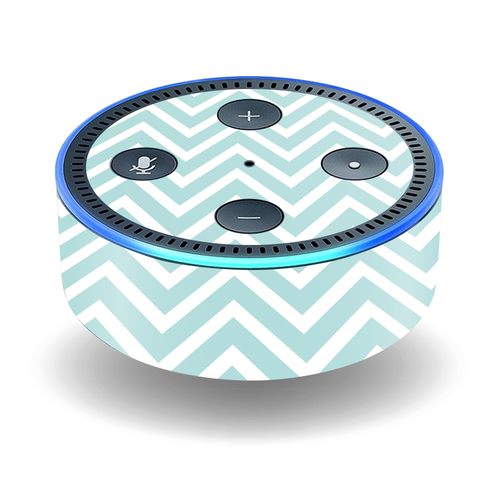 MightySkins AMEDOT2-Aqua Chevron Skin Decal Wrap for Amazon Echo Dot 2