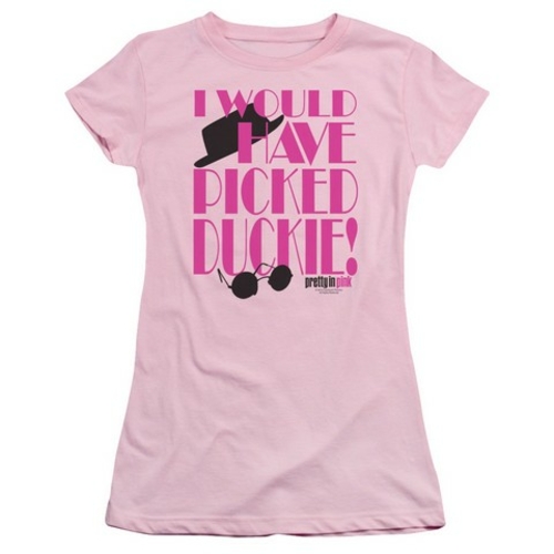 Trevco Pretty In Pink-Picked Duckie Short Sleeve Junior Sheer Tee,