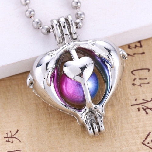 10PCS/Lot Pearls Cage Locket Necklaces Love Aroma