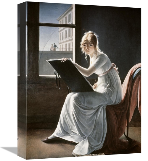 Global Gallery GCS-281438-16-142 16 in. Young Woman Drawing 1801 Art P