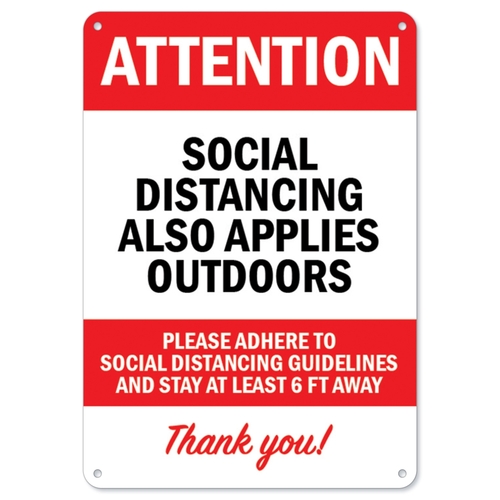 SignMission OS-NS-P-1014-25453 Covid-19 Notice Sign - Attention Social