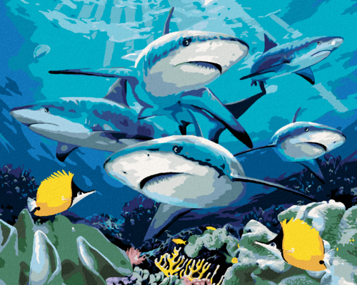 Paint by Numbers - SHARKS AND A CORAL REEF (HOWARD ROBINSON)