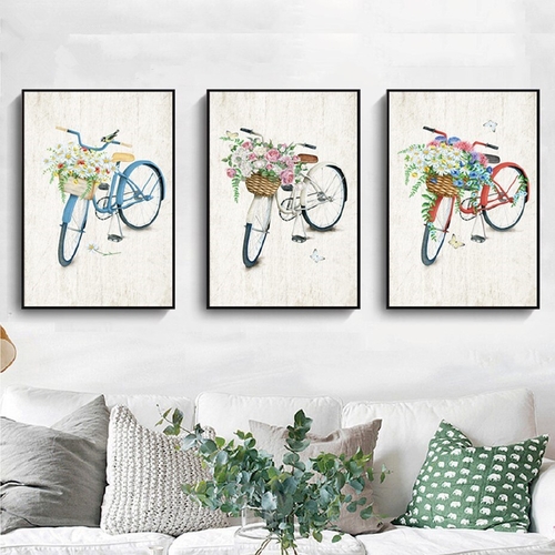 Pastoral Poster Bike Flower Posters And