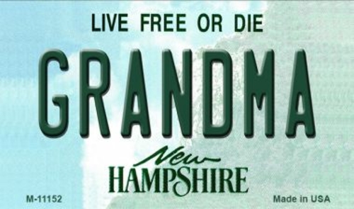 Smart Blonde M-11152 3.5 x 2 in. Grandma New Hampshire State License P