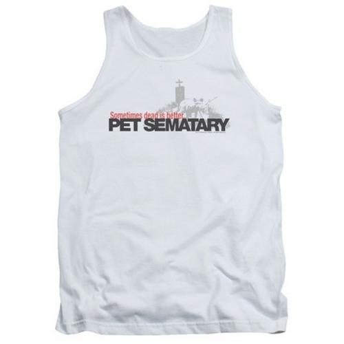 Trevco Pet Sematary-Logo Adult Tank Top, White - Large