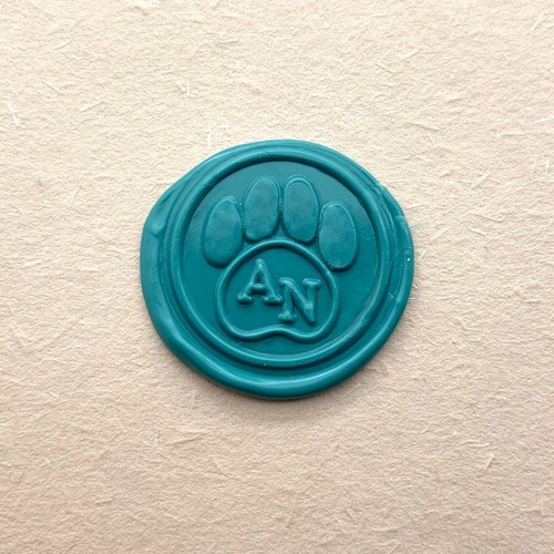 Initials with Dog Paw Wax Seal Stamp - Custom Wax Seal Kit