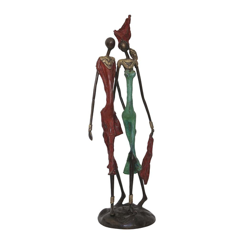 Lost Wax Bronze Sculpture of an African Couple Representing