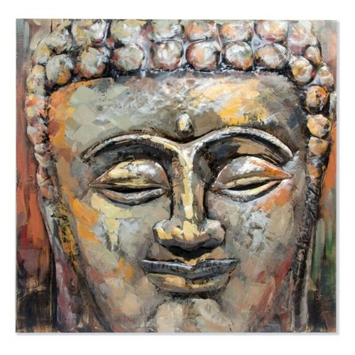 Painting DKD Home Decor Buda Wood Metal Oriental Buddha (80 x 80 x 7