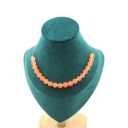 Orange Chalcedony 20 beads 8 mm necklace.