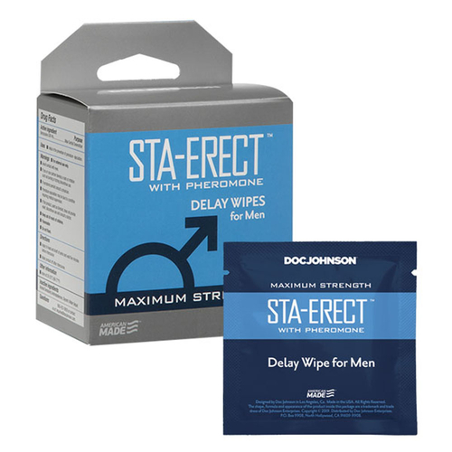 Sta-Erect With Pheromone - Delay Wipes for Men -  10 Pack