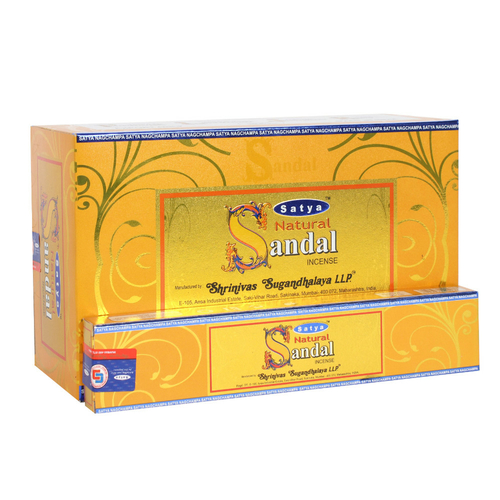 12 Packs of Natural Sandal Incense Sticks by Satya