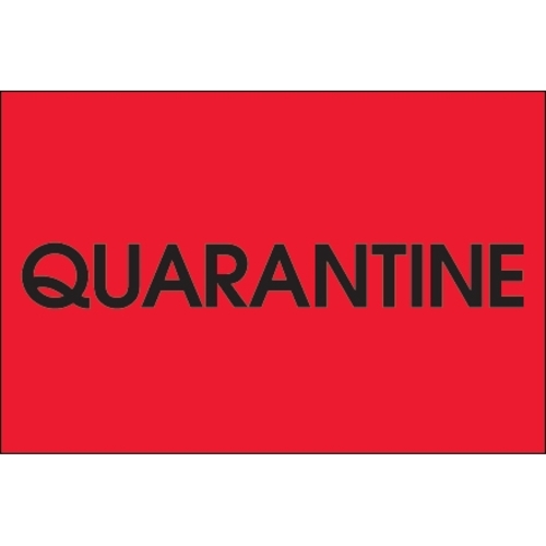 Tape Logic DL1138 2 x 3 in. - Quarantine Fluorescent Red Labels - Roll