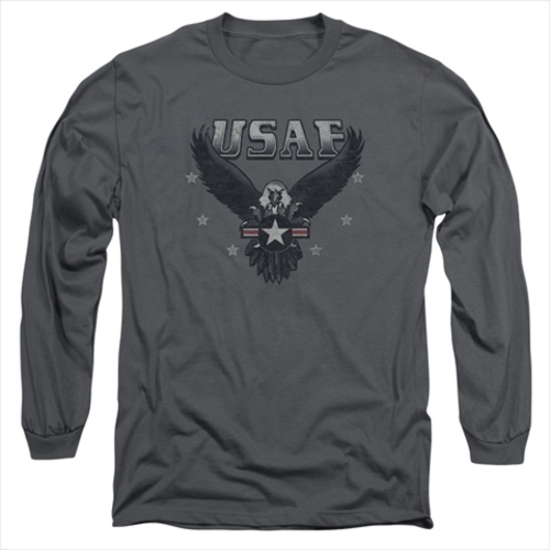 Air Force-Incoming - Long Sleeve Adult 18-1 Tee, Charcoal - Medium