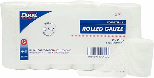Rolled Gauze 3" x 5 yds. Case of 96 Gauze Rolls for General Wound