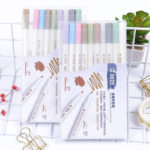 10PCS/SET Watercolor Metal Ink Highlighter