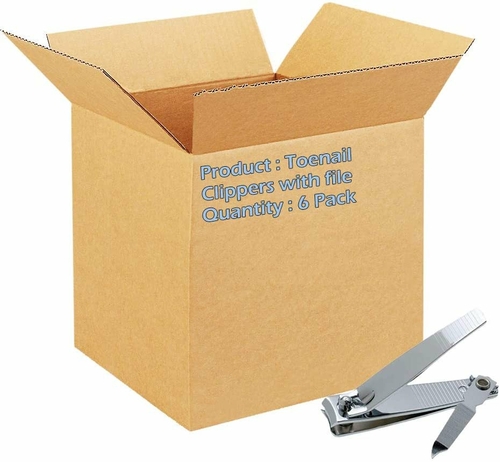 Dukal Toenail Clippers with file. Box of 6 Nail Cutters for pedicure.