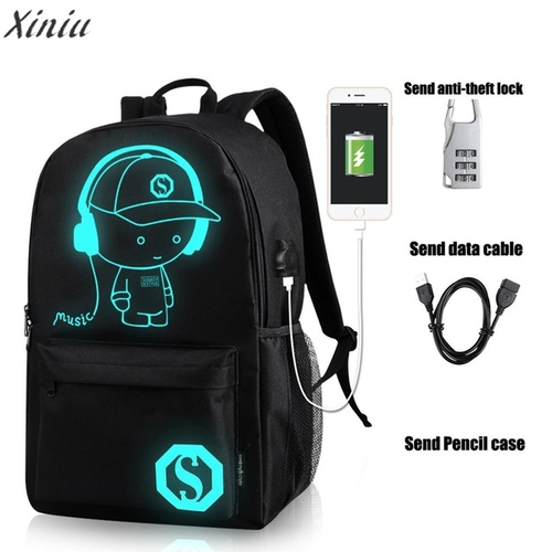 Fashion Unisex Backpack Preppy style Teenagers USB