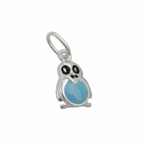 pendant penguin blue-black silver 925