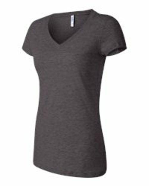 Bella-Canvas B6005 Womens Jersey Short Sleeve V-neck Tee, Dark Gre